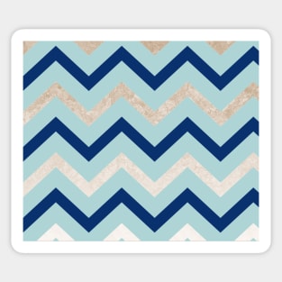 Marine zig zag - golden gradient turquoise Sticker